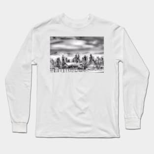 First Snow - Black And White Long Sleeve T-Shirt